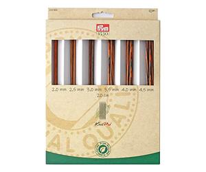 Prym - Set di Ferri da Maglia a Doppia Punta in legno, 2,4-5mm 20cm, Colore: Naturale