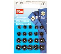 Prym Sew-on Snap Fasteners Brass 6-11 mm Black