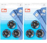 Prym Sew-on Snap Fasteners Brass Black 21 mm (Lot de 2)