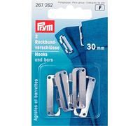 Prym Skirt Hooks, Plastique, Silver, 30 mm, silberfarbig, 2 Stück