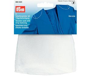 Prym Taglia Unica, 2 Pezzi, Set in Raglan Shoulder Pads Con Chiusura a Strap, Colore: Bianco