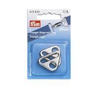 Prym Triangel-Ringe mit Steg 25 mm silberfarbig Anello Triangolare, Lega di Zinco, Argento