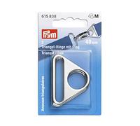 Prym Triangel-Ringe mit Steg 40 mm silberfarbig Anneaux triangulaires, Alliage de Zinc, Argenté