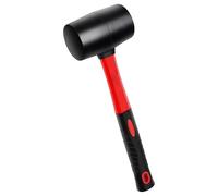 PRYZALO Maillet en caoutchouc de 226,8 g avec poignée en fibre synthétique durable et respectueuse de l'environnement pour le camping, le sol, les piquets de tente, le travail du bois, les tâches de