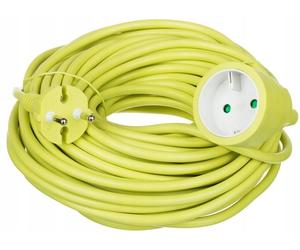 Przedłużacz ogrodowy budowlany limonkowy 20m 230V