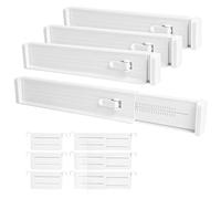 PRZRAO 10 Pièces Separateur Tiroirs 33-58 cm Séparateur Tiroir Plastique Separateur Tiroir Cuisine Séparateurs de Tiroir Blancs pour Commode Chambre Salle de Bain