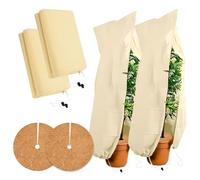 PRZRAO 2 Pièces Housse Hivernage Plante Exterieur 80 x 120 cm Voile Hivernage Plante Exterieur Respirant Voile D'hivernage Réutilisable Voile d Hivernage pour Arbre, Palmier, Balcon
