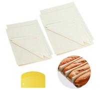 PRZRAO 4 Pièces Linges de Boulanger 2 Tailles Toile de Lin pour Cuisson du Pain Toile de Pâte en Lin 100% Naturel Linge de Boulanger pour Préparation de Pâte Cuisson Fermentation