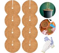 PRZRAO 8Pièces Tapis de Coco Plantes, 30cm Disque de Paillage Coco Tapis de Paillage, Disque de Protection Plante, Fibre de Coco Tapis de Désherbage des Plantes Tapis
