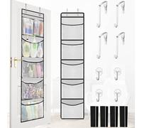 PRZRAO Étagère Suspendue, Rangement Suspendu Lot de 2 Étagère à Suspendre Rangement à Suspendre Portess Organiseur de Rangement avec 5 Poches en Filet pour Chambre à Coucher Placard Salle de Bain