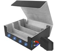 PRZRAO Game Card Deck Case Box, Boîte de Rangement Magnétique pour Cartes MTG, 1800+ Sabot Carte Rangement avec 8 Séparateurs Magnetic Trading Card Storage box pour Cartes YuGioh/MTG/TCG
