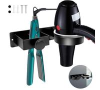 PRZRAO Support Seche Cheveux, Porte Seche Cheveux Mural, Inoxydable Porte Seche Cheveux et Lisseur Support de Sèche, Percage Support Lisseur a Adhésif/Vis pour Hôtel, Barbershop