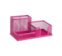 Leviatan Organiseur de Bureau | Organiseur de Bureau en Métal | Porte-Stylo pour Bureau | Organiseur de Bureau avec Porte-Notes en Maille | 205 x 103 x 98 mm | Rose