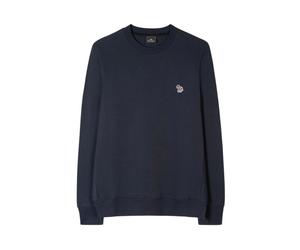 PS By Paul Smith - SweaT-shirt en Coton Fait Main avec Logo Patch - Homme - Sweatshirts et sweats à capuche - Bleu - Taille: M