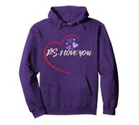 PS I Love You Cœur Violet Saint-Valentin Love Sweat à Capuche