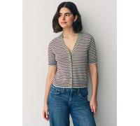 PS Paul Smith PS Paul Smith Blue Stripe Knitted V-Neck Short Sleeve Cardigan