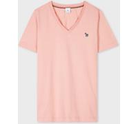 PS Paul Smith PS Paul Smith Pink V-Neck Zebra Logo Cotton T-Shirt