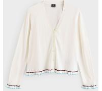 PS Paul Smith PS Paul Smith White Knitted V-Neck Button Through Wool Blend Cardigan