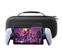 PS Portal Étui de transport compatible avec lecteur à distance PlayStation 5 Portal et PS5, coque de protection rigide portable avec protecteur d'écran en verre trempé, noir