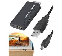 PS2 to HDMI Adapter with 3.5mm Audio Output - Convert Playstation 2 Component to HDMI Converter Adaptor for HDTV, Monitor, or TV, Plug and Play, Supports 480i, 480p, 576i Resolutions