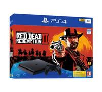 Sony PS4 SLIM 1 To châssis E Black + Red Dead Redemption 2 - Standard Edition