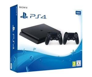 PS4 Slim 500 Go Black + Manette 2ème DualShock PS4 - noir
