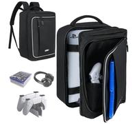 PS5 Backpack Bag,PS5 Travel Case,Travel Console Backpack Compatible for PS5,Carrying Case Storage Bag Compatible with PlayStation5 Console,Controllers,Monitor,15.6”Laptop,Headset,Charger &Accessories