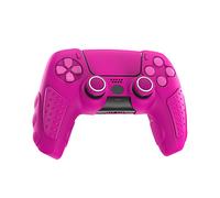 PS5 Couverture de silicone Gamepad pour PlayStation 5 Grip, Kit d'autocollants de couverture en silicone, Rose