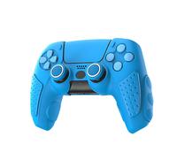 PS5 Grip Couverture en silicone pour PlayStation 5 Grip, kit d'autocollants de couverture en silicone, bleu
