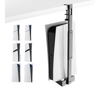 PS5 Support vertical sous bureau pour PS5/PS5 Slim/PS5 Pro, kit de rangement sous bureau en métal sans perçage, compatible avec console PS5/PS5 Slim, édition disque et numérique