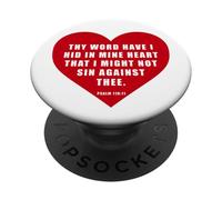 Psalm 119:11 - Thy Word Have I Hid in Mine Heart Bible Verse PopSockets PopGrip Adhésif