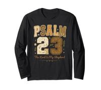 Psalm 23 The Lord is My Shepherd Stitched Vintage Christian Manche Longue