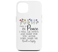 Psalm 4:8 I Will Lie Down and Sleep in Peace God Bible Verse Coque pour iPhone 13