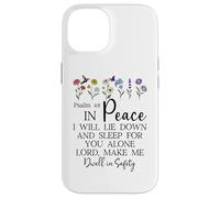 Psalm 4:8 I Will Lie Down and Sleep in Peace God Bible Verse Coque pour iPhone 14
