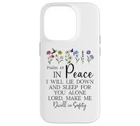 Psalm 4:8 I Will Lie Down and Sleep in Peace God Bible Verse Coque pour iPhone 14 Pro