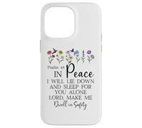 Psalm 4:8 I Will Lie Down and Sleep in Peace God Bible Verse Coque pour iPhone 14 Pro Max