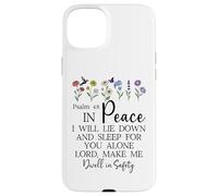 Psalm 4:8 I Will Lie Down and Sleep in Peace God Bible Verse Coque pour iPhone 15 Plus