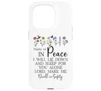 Psalm 4:8 I Will Lie Down and Sleep in Peace God Bible Verse Coque pour iPhone 15 Pro