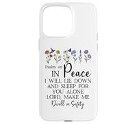 Psalm 4:8 I Will Lie Down and Sleep in Peace God Bible Verse Coque pour iPhone 15 Pro Max