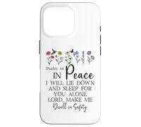 Psalm 4:8 I Will Lie Down and Sleep in Peace God Bible Verse Coque pour iPhone 16 Pro