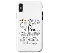 Psalm 4:8 I Will Lie Down and Sleep in Peace God Bible Verse Coque pour iPhone X/XS