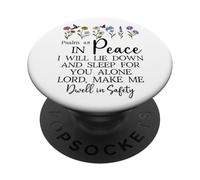 Psalm 4:8 I Will Lie Down and Sleep in Peace God Bible Verse PopSockets PopGrip Adhésif