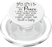 Psalm 4:8 I Will Lie Down and Sleep in Peace God Bible Verse PopSockets PopGrip pour MagSafe