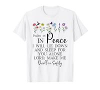 Psalm 4:8 I Will Lie Down and Sleep in Peace God Bible Verse T-Shirt
