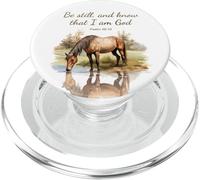 Psalm 46:10 Be Still, and Know That I am God, Girls Horse PopSockets PopGrip pour MagSafe