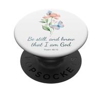 Psalm 46:10 Be Still & Know - Women Girls Butterfly (White) PopSockets PopGrip Adhésif