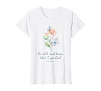 Psalm 46:10 Be Still & Know - Women Girls Butterfly (White) T-Shirt