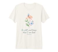 Psalm 46:10 Be Still & Know - Women Girls Butterfly (White) T-Shirt Haut de Gamme