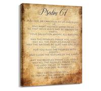 Psalm 67 Scripture Wall-Art Bible Verse Canvas Print Vertical Set for Living Room Office Christian Decor(Unframed,08x12inch(20x30cm))