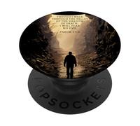 Psalms 23:4 Though I Walk Through The Valley Christian Bible PopSockets PopGrip Adhésif